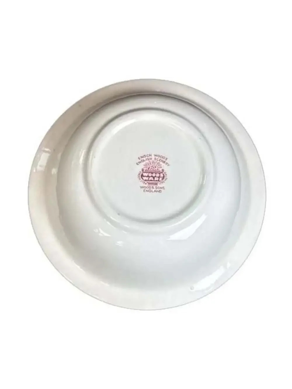 Wood & Sons Enoch Wood's English Scenery Pink Red Transferware Cereal/Soup Bowl